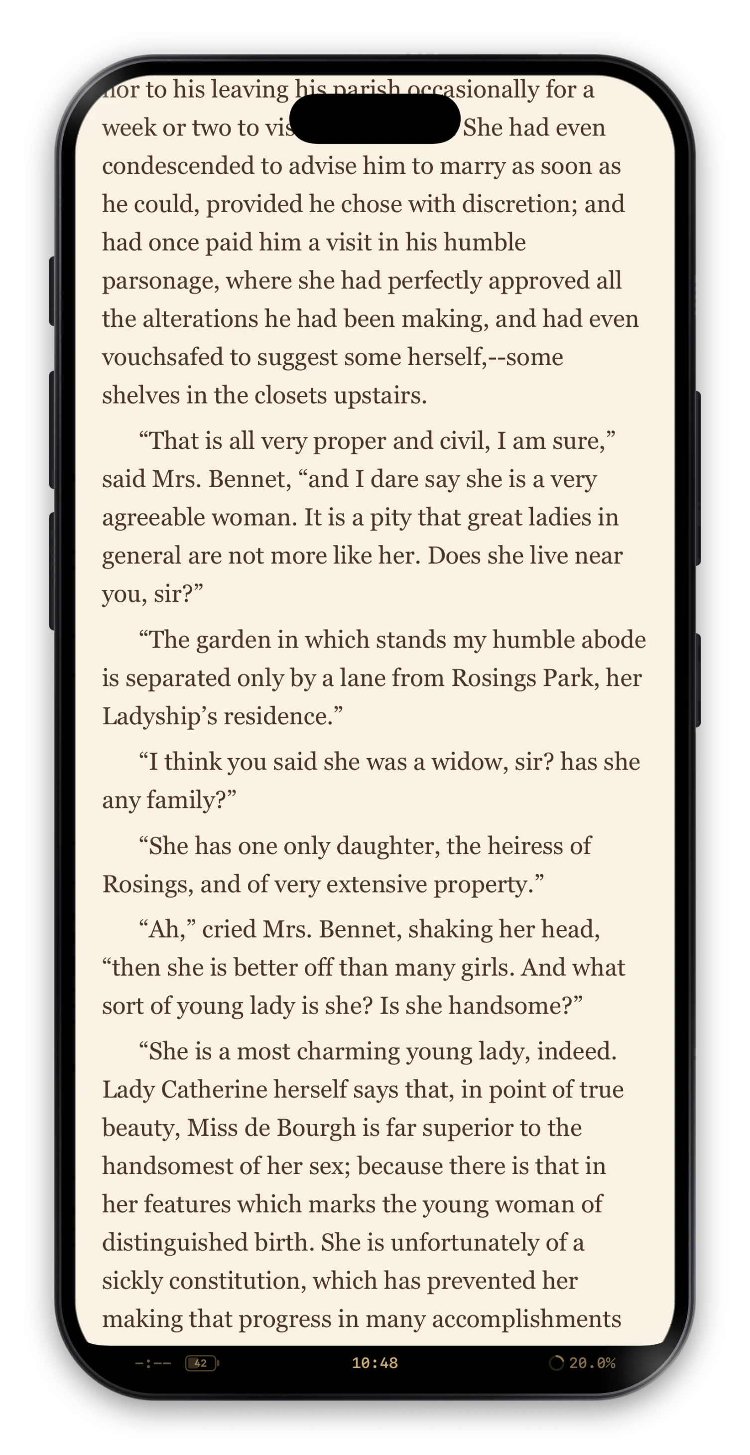 iPhone: full-screen reading with the clock in the island