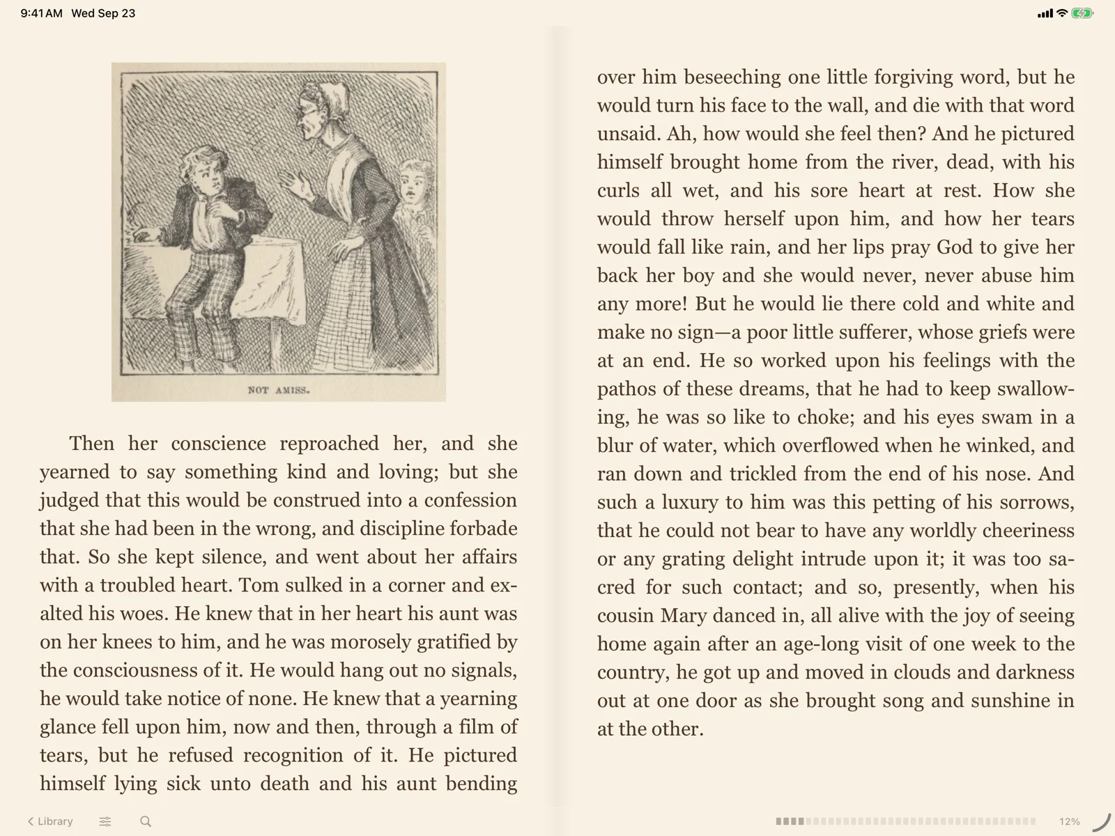 JustReader on the iPad: the Comfort reader with an illustration