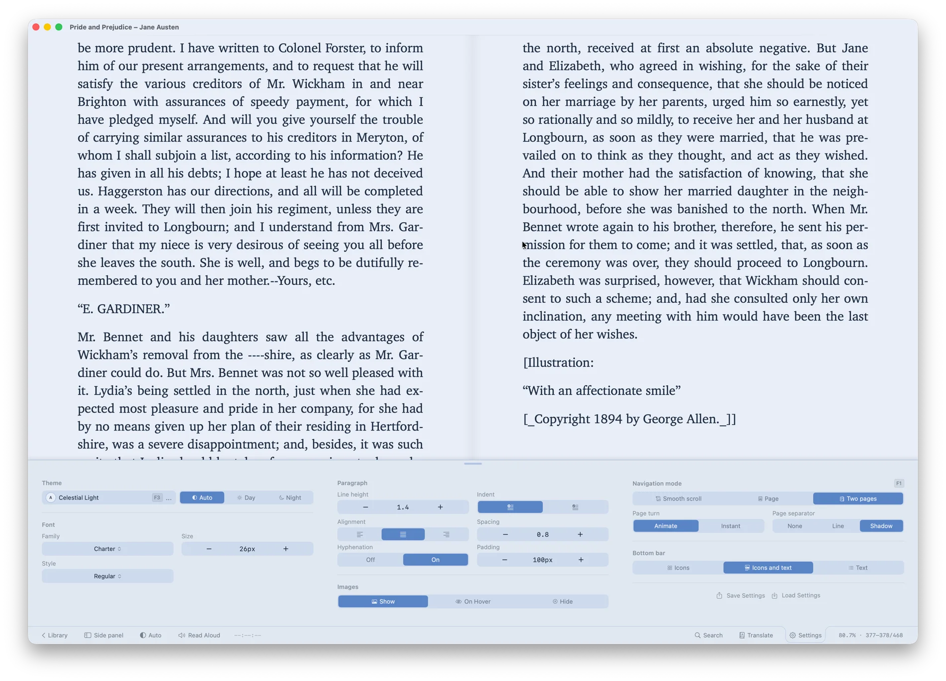 Two-page spread on Mac with progress bar and chapter map