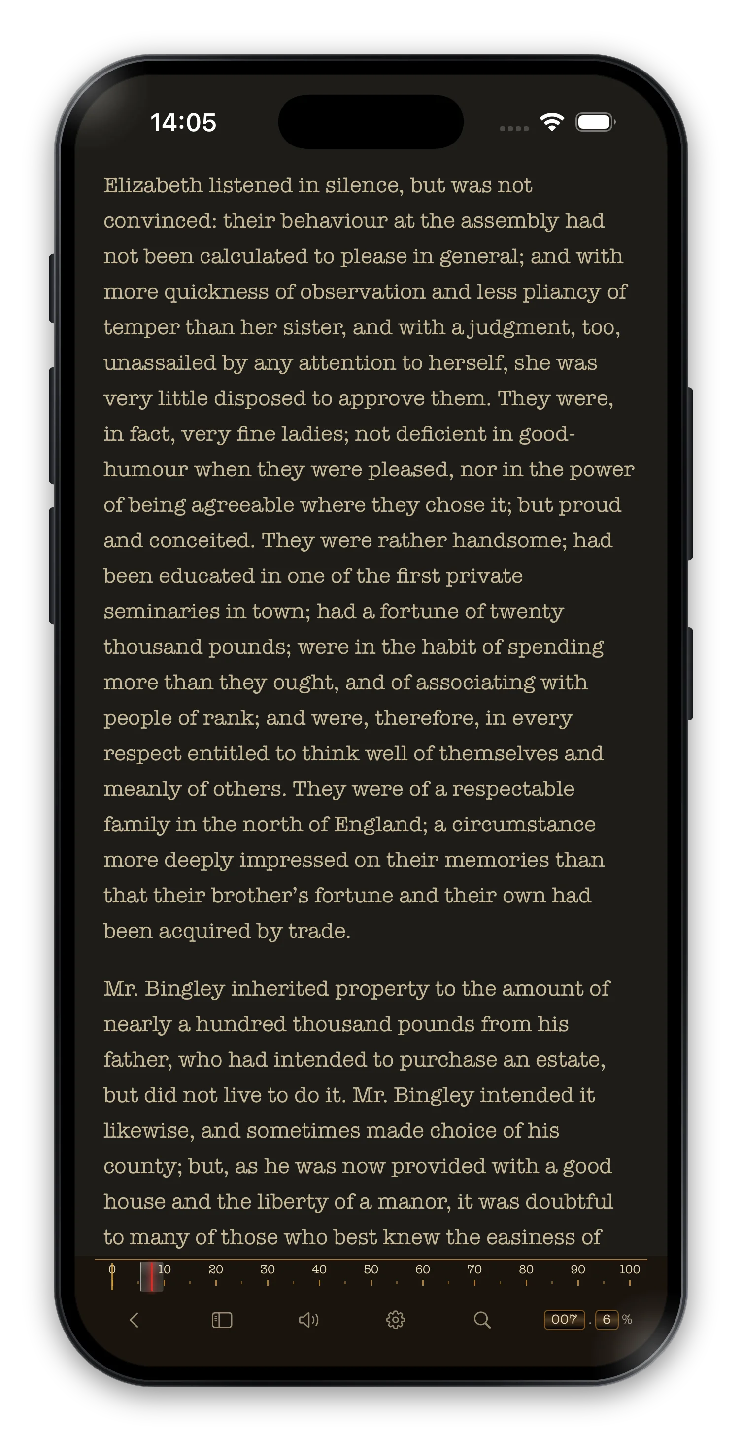 iPhone dark scroll mode